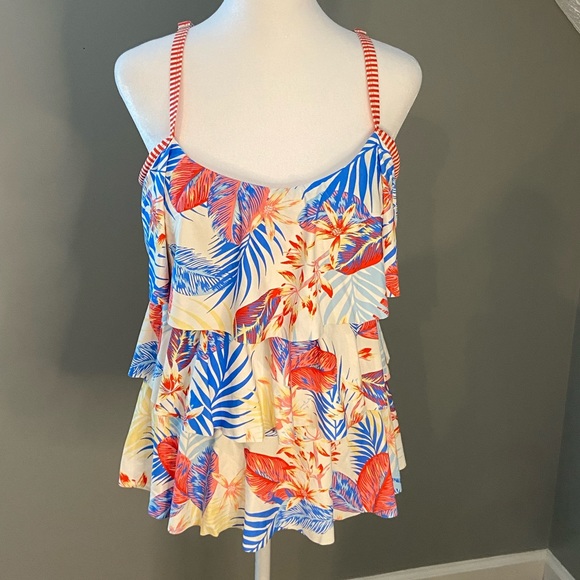 NWT Beach house blue and coral women’s tankini - Picture 2 of 10